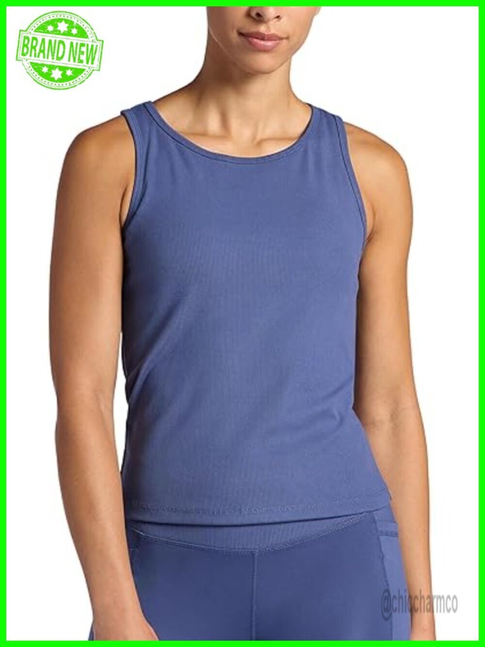 Cropped Ribbed Tank Top, Racerback, Moisture-Wicking Midweight